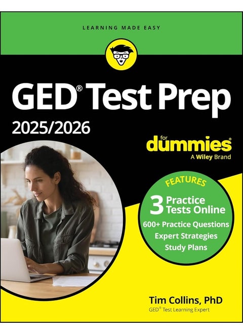 GED Test Prep 2025/2026 For Dummies: Book + 3 Practice Tests Online