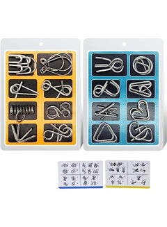 Educational Toys Metal IQ Puzzle Set 8-Piece - Brain Teaser Wire Puzzles Magic Trick Toys For Kids Adults Wire Puzzle Challenges