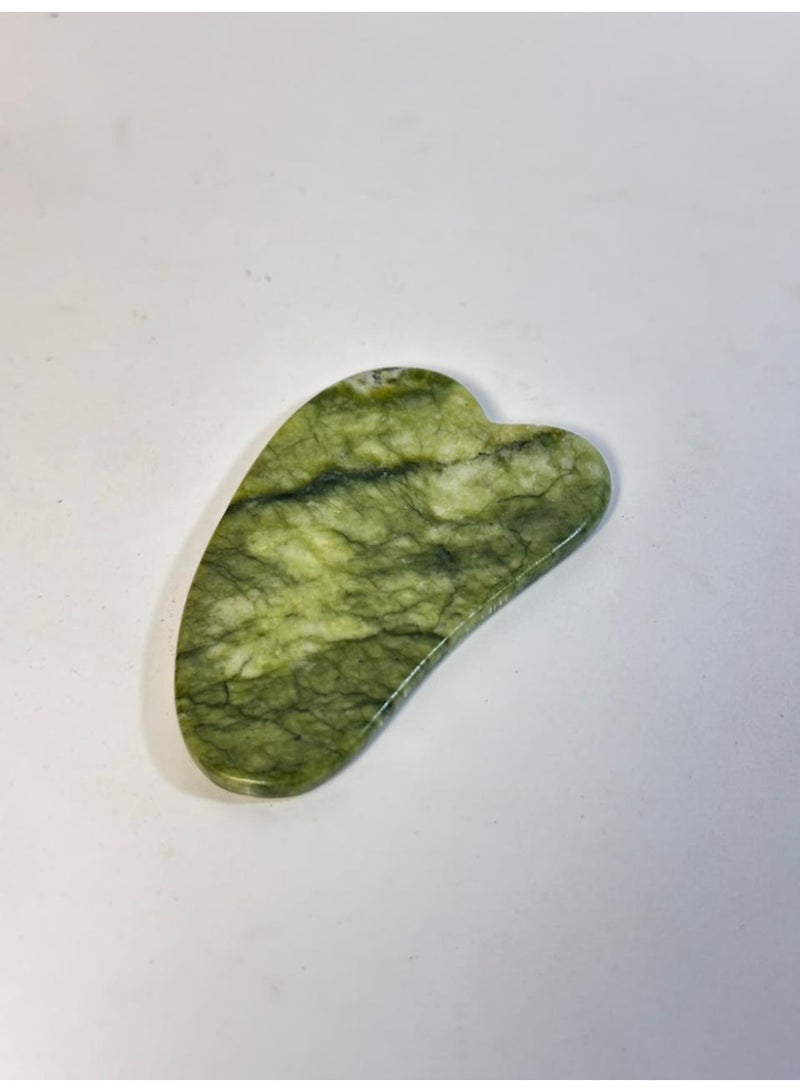 maya accessories Gua Sha Facial Tools, Natural Jade Gua Sha Stone for Face, Jawline & Double Chin, Heart-Shaped Face Stone - Image 3