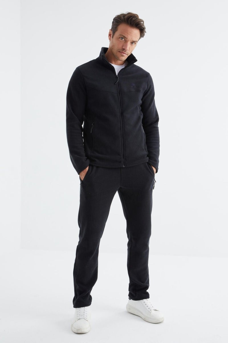 Tommy Life Navy Blue Stand Collar Basic Men's Polar Fleece Tracksuit - 85193  - Image 1