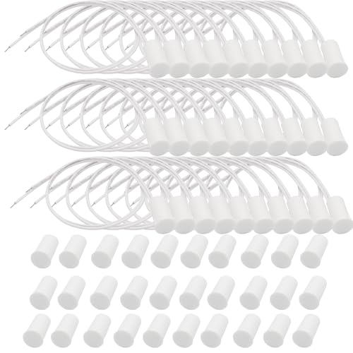 FOCMKEAS 30PCS Recessed Wired Security Window Door Contact Sensor Normally Closed NC Door Alarm Magnetic Reed Switch with 2 Wire ABS White RC33 - Image 1