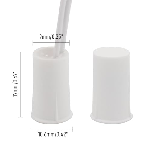 FOCMKEAS 30PCS Recessed Wired Security Window Door Contact Sensor Normally Closed NC Door Alarm Magnetic Reed Switch with 2 Wire ABS White RC33 - Image 3
