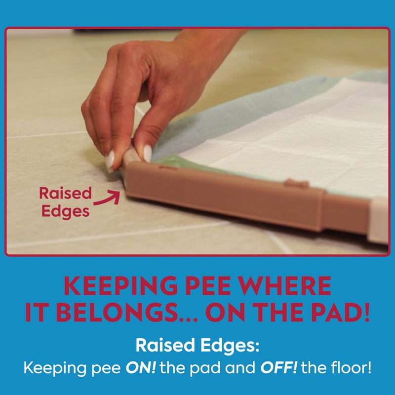 OUT! PetCare Pee Pad Holder Tray, Puppy Pads, Dog Pee Pad Tray, Puppy Essentials, Raised Edges, Portable, Dog Training, Housebreaking Essentials, Cleaning Supplies, Floor Protection, 21x21 - Image 4