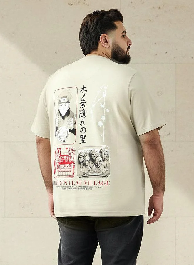 Maxim Men Regular Fit Crew Neck Short Sleeves Naruto Shippuden Print T shirt