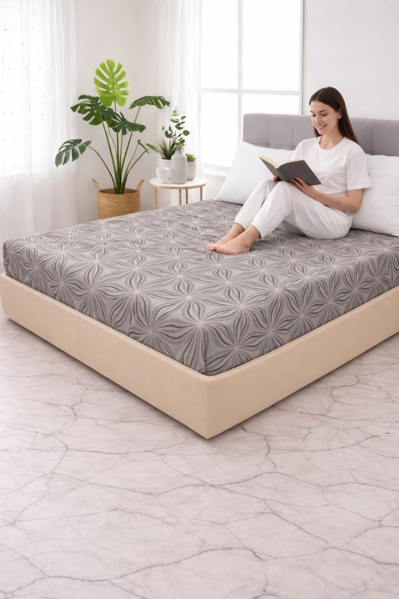 Innovative Edge 100% Waterproof Mattress Protector King Size - 2-in-1 Design Works as a Bedsheet - Soft Breathable Fabric - Noiseless TPU Leak-Proof Layer - Brown Flower - Image 2