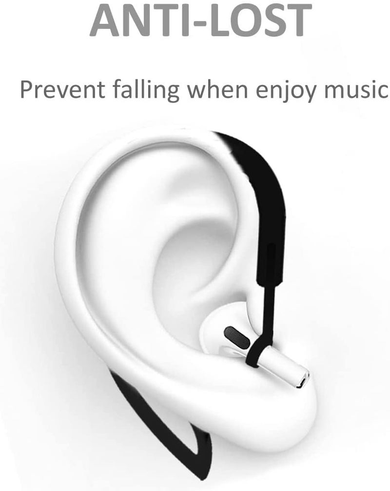 JNSA AirPod Ear Hooks Anti-Slip Anti-Drop Earhooks Compatible with AirPods 3/2 / 1/ Pro,Black - Image 3