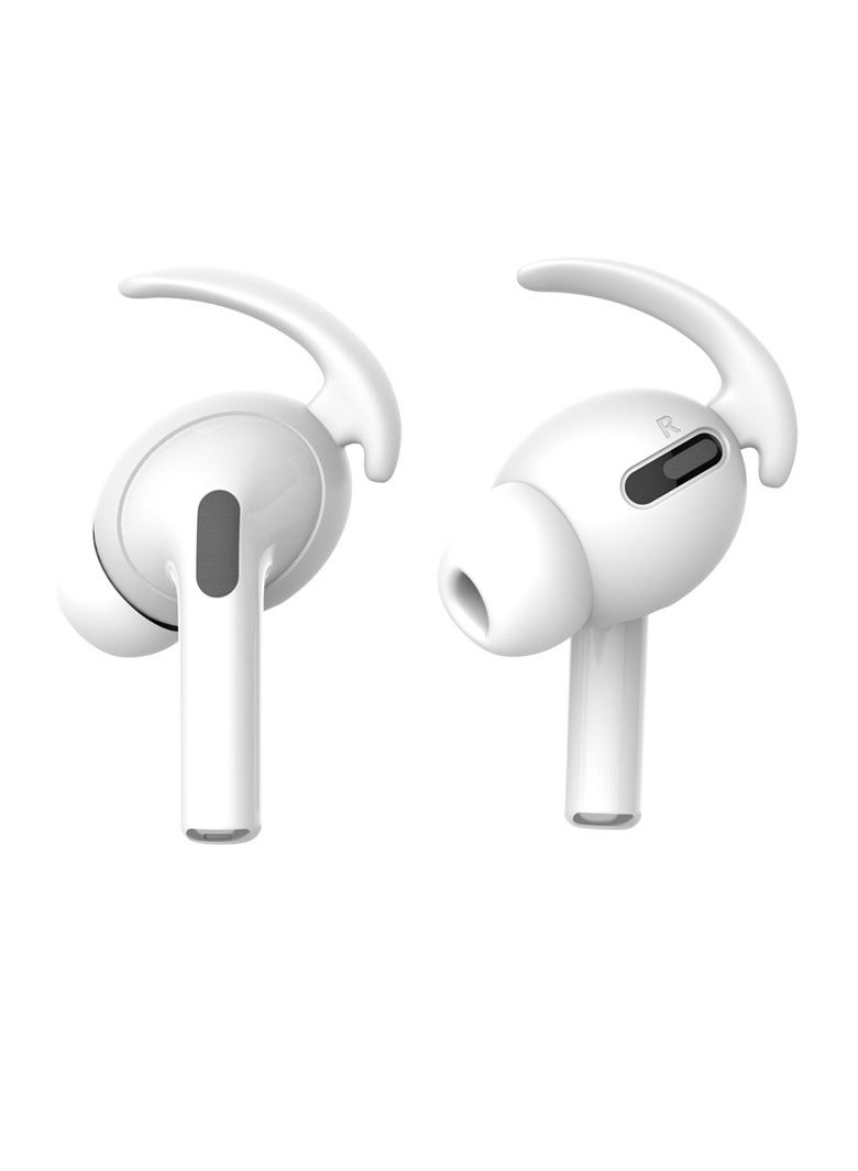AROAQ Earphone Hooks, Anti Lost Anti Drop Earbuds Ear Covers, Wireless Headphone Earbuds Silicone Strap, Comfortable Ear Plug Cover Eartip For Airpods Pro, (1 Pair Ear Hooks Only, White)  - Image 1