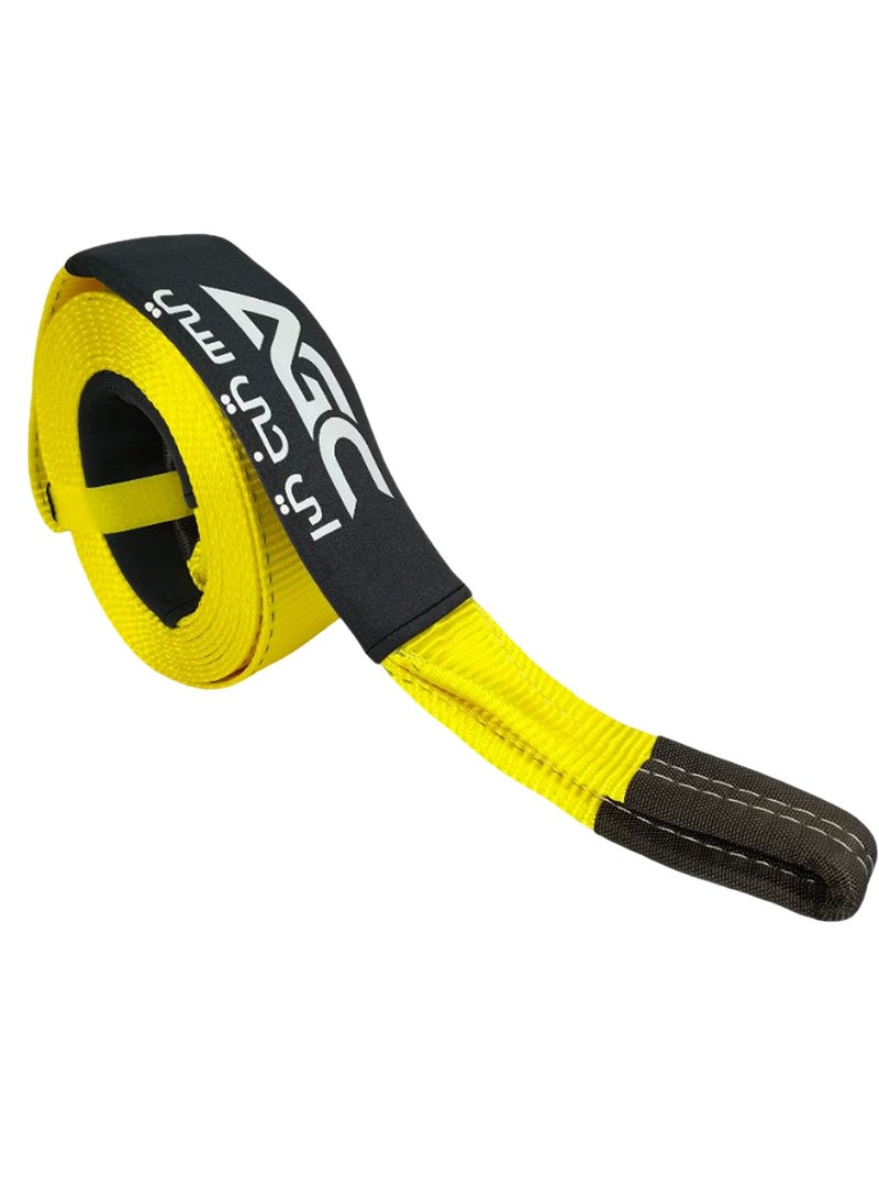 Agc AGC TR001 Heavy Duty Tow Strap 9M x 11CM, 18000KG (18 Ton) Breaking Strength, 100% Premium Nylon Recovery Rope with Reinforced Loop Ends & Reflective Strips, for Towing Cars, SUVs, Pickups, Minivans, Utility Vans on Pavement, Grass, Dirt & Off-Road Use  - Image 3