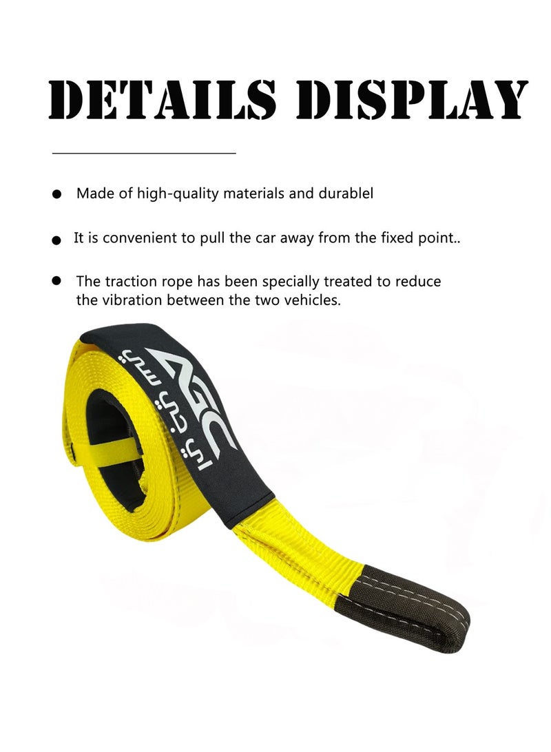 Agc AGC TR001 Heavy Duty Tow Strap 9M x 11CM, 18000KG (18 Ton) Breaking Strength, 100% Premium Nylon Recovery Rope with Reinforced Loop Ends & Reflective Strips, for Towing Cars, SUVs, Pickups, Minivans, Utility Vans on Pavement, Grass, Dirt & Off-Road Use  - Image 5