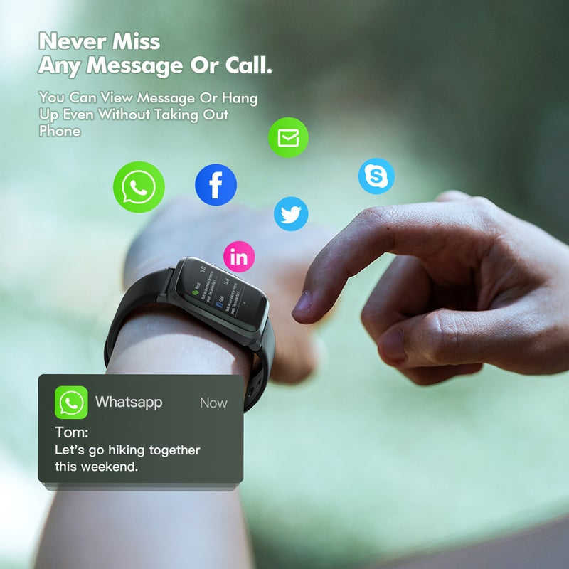 205U Smart Watch 2020 Ver.Black Fitness Tracker Blood Pressure Monitor Blood Oxygen Meter Heart Rate Monitor IP68 Waterproof, Smartwatch Compatible with iPhone Samsung Android Phones - Image 3