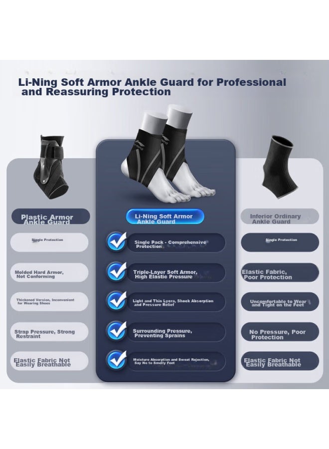 Li-Ning Li-ning Ankle Brace, Sprain Protection, Recovery Sleeve, Sports Basketball Anti-sprain, Post-injury Fixation, Ultra-thin Ankle Support  - Image 2