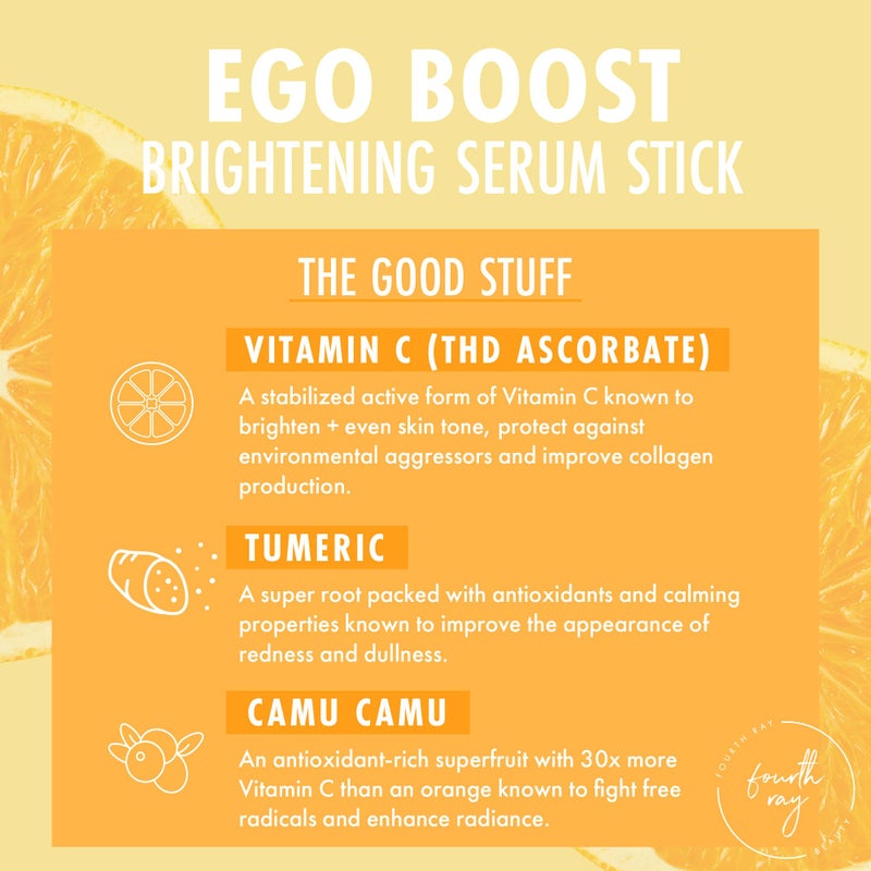 ColourPop Brightening Vitamin C Serum Stick - Face & Under Eye Balm Stick for Glowy Summer Makeup Prep - Enriched with Turmeric to Help Approve the Appearance of Redness - Ego Boost (0.25 oz) - Image 5