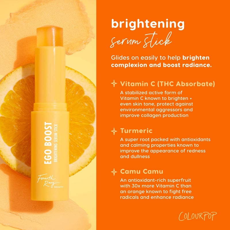 ColourPop Brightening Vitamin C Serum Stick - Face & Under Eye Balm Stick for Glowy Summer Makeup Prep - Enriched with Turmeric to Help Approve the Appearance of Redness - Ego Boost (0.25 oz) - Image 3