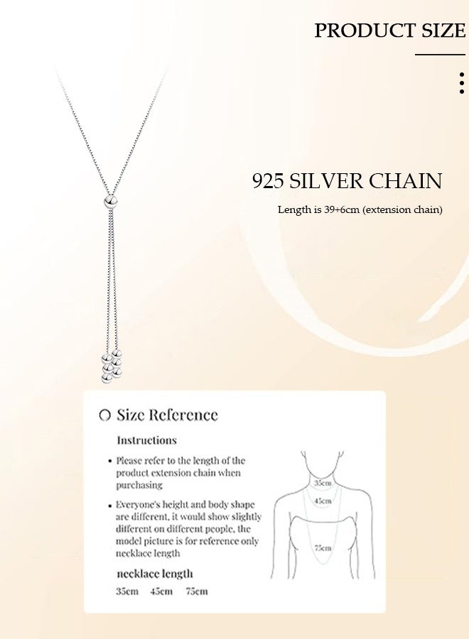 DUNISO قلادة فضة نقية 925، قلادة أنيقة عصرية، قلادة مجوهرات مضادة للحساسية، هدية مثالية للنساء، الفتيات، عيد الحب، عيد الأم، هدايا عيد الميلاد - Image 5
