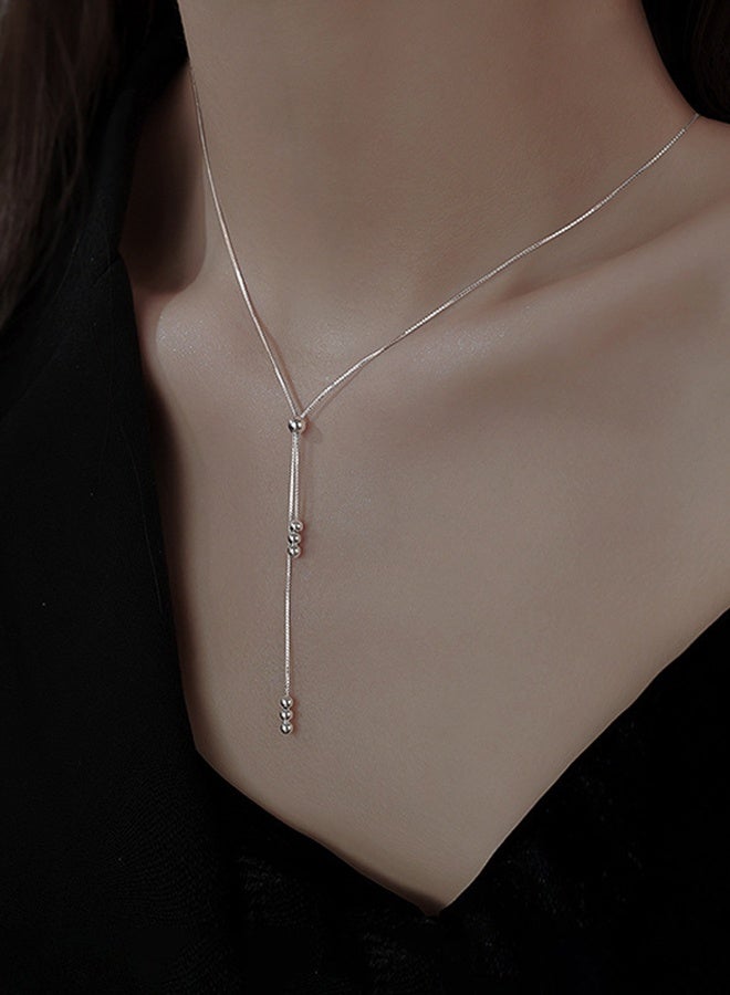DUNISO قلادة فضة نقية 925، قلادة أنيقة عصرية، قلادة مجوهرات مضادة للحساسية، هدية مثالية للنساء، الفتيات، عيد الحب، عيد الأم، هدايا عيد الميلاد - Image 2