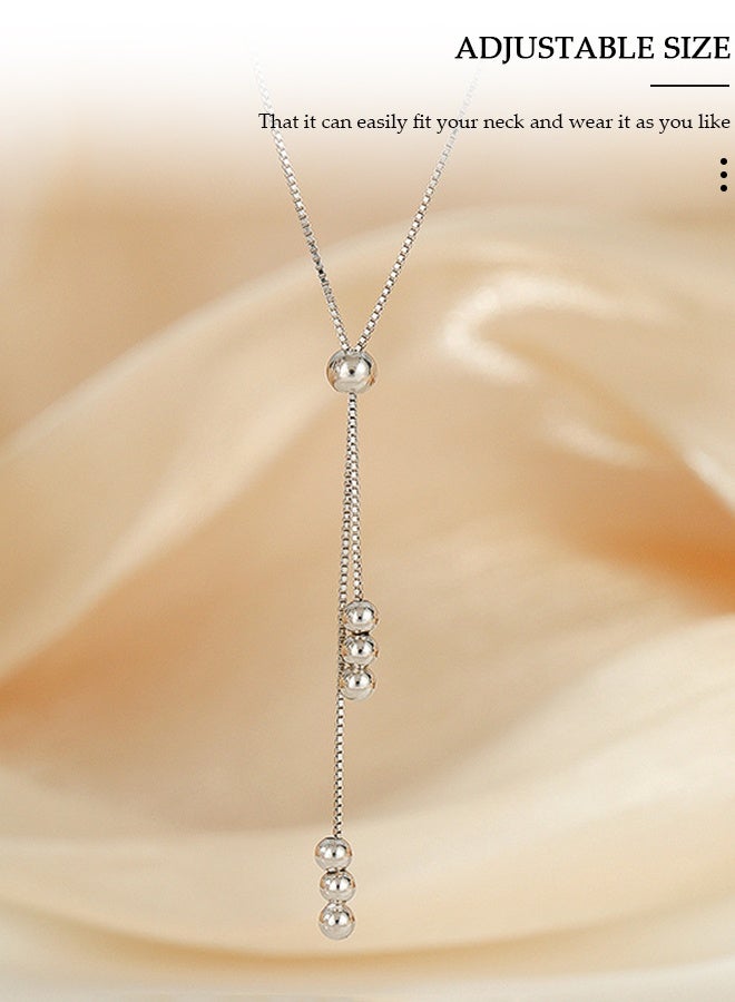 DUNISO قلادة فضة نقية 925، قلادة أنيقة عصرية، قلادة مجوهرات مضادة للحساسية، هدية مثالية للنساء، الفتيات، عيد الحب، عيد الأم، هدايا عيد الميلاد - Image 3