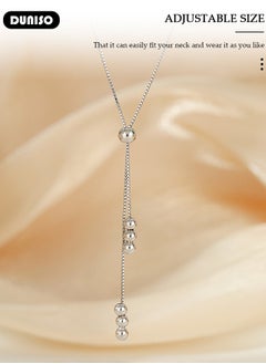 DUNISO 925 Pure Silver Necklace, Fashion Dainty Necklace, Jewelry Hypoallergenic Necklace,  Ideal Gift for Women, Girls, Valentines, Mother's Day, Birthday Gifts  - Image 2