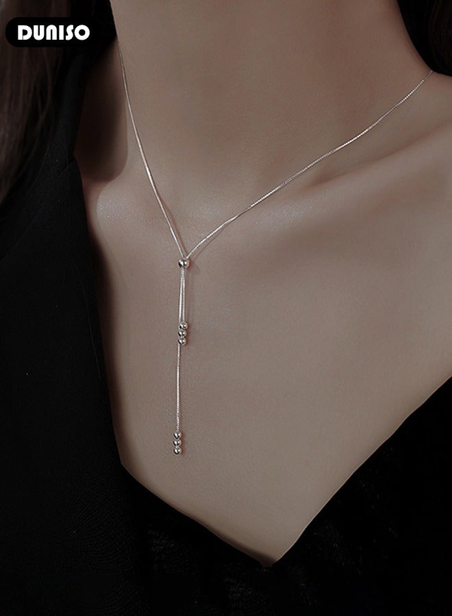 DUNISO 925 Pure Silver Necklace, Fashion Dainty Necklace, Jewelry Hypoallergenic Necklace,  Ideal Gift for Women, Girls, Valentines, Mother's Day, Birthday Gifts  - Image 5