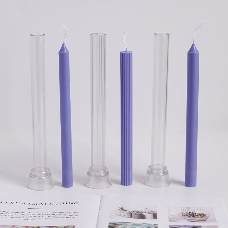 Church Top 2.2Cm Diameter Pointed Top Thin Long Pole Wax Vertical Stripesd Fine Tooth Rod Wax Diy Aromatherapy Candle Plastic Mold - Image 5