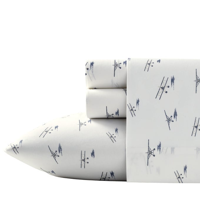 FULL SHEETS COTTON PERCALE BEDDING SET CRISP COOL STYLISH HOME DECOR DORM ROOM ESSENTIALS SEA PLANE FULL