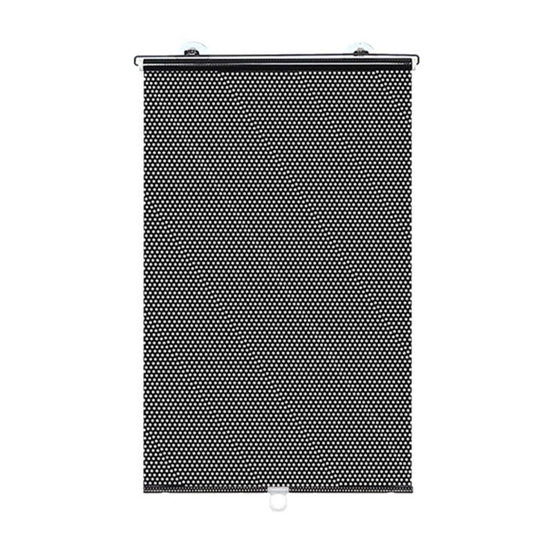 Retractable Windshield Sun Shade Type 2 Black - Heat Insulation UV Protection Self-Retracting Design for Car Windshield Use - Image 1