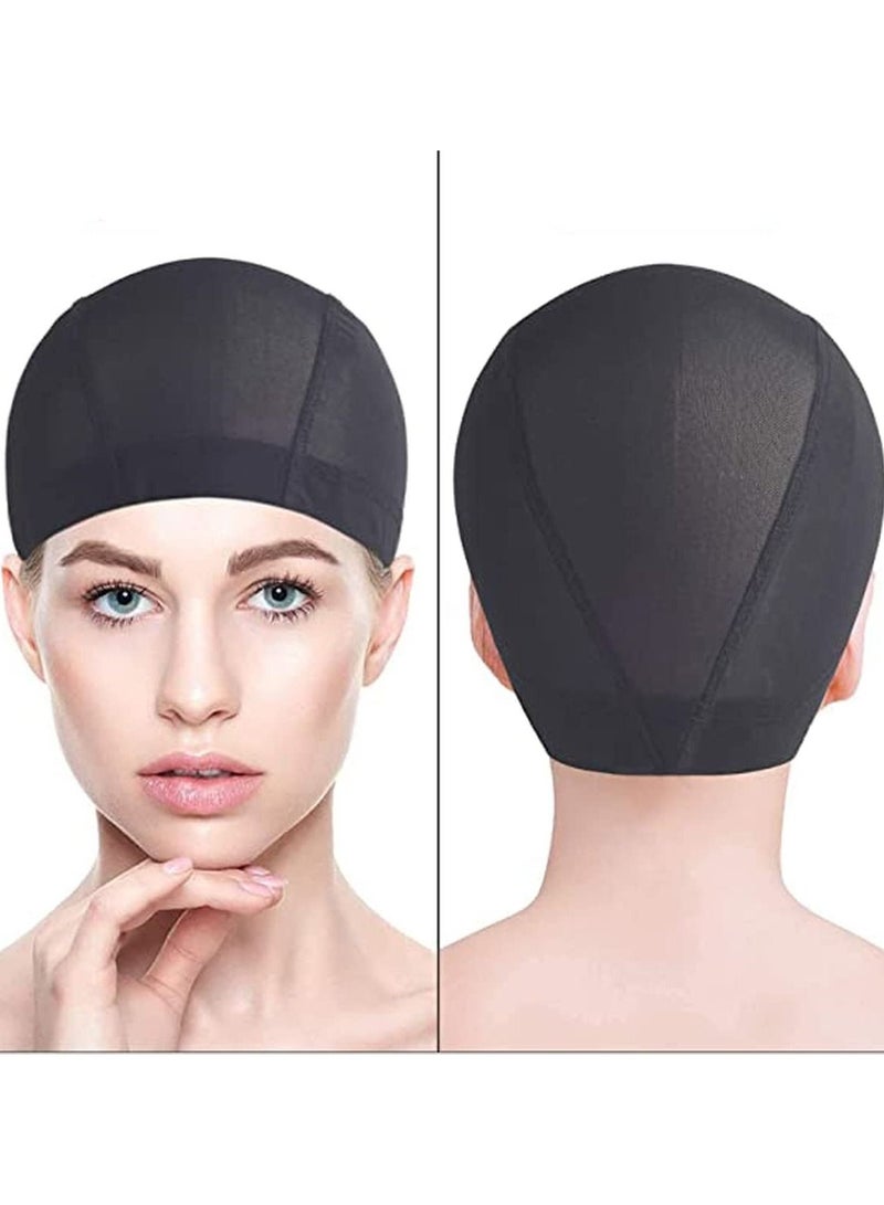 Estelle Durable 2 Packs Dome Wig Caps Black Close End Mesh Wig Caps for Woman Hair Extensions Weave Wig Wearing Stretchy Spandex Wig Caps for Wig Making Free Size - Image 1