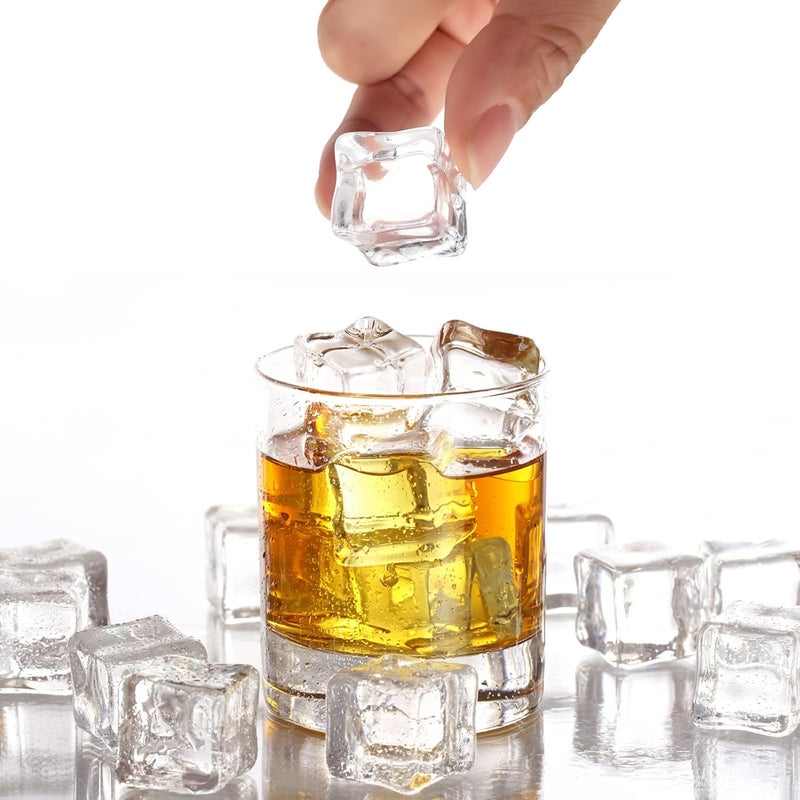 Zalaxt Fake Ice Cubes, 18 mm Fake Ice Rocks 100 pcs Acrylic Ice Rocks, Faux Ice Vase Fillers for Wedding Props - Image 1