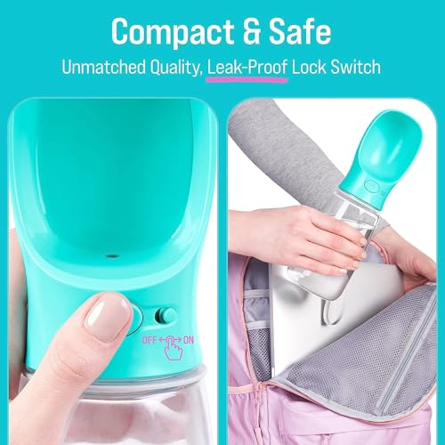 SILENCIO Dog Water Bottle - Water Feeder Leak Proof Portable Puppy Water Dispenser with Drinking Feeder for Pets Outdoor Walking, Hiking, Travel, Food Grade Plastic for Pets (550ml) - Image 5