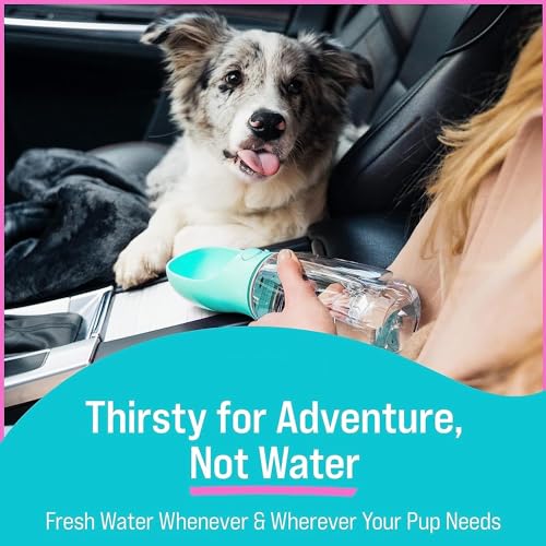 SILENCIO Dog Water Bottle - Water Feeder Leak Proof Portable Puppy Water Dispenser with Drinking Feeder for Pets Outdoor Walking, Hiking, Travel, Food Grade Plastic for Pets (550ml) - Image 4