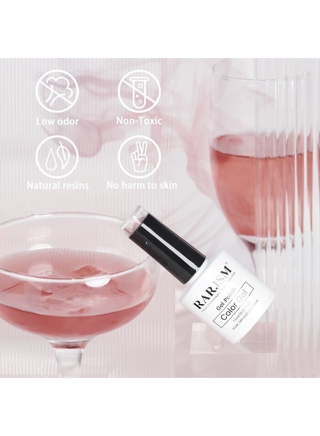 RARJSM Pearl Gel Nail Polish, Light Pink Glitter Drawing Gel Polish Soak Off UV Shimmer Mermaid Nail Gel for Salon Home DIY Manicure Use - Image 3