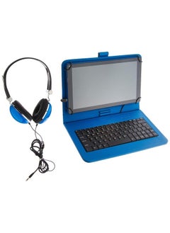 10Inch Android 7.1 (Nougat) Quadcore 16Gb Tablet With Folio Case And Headphones Blue