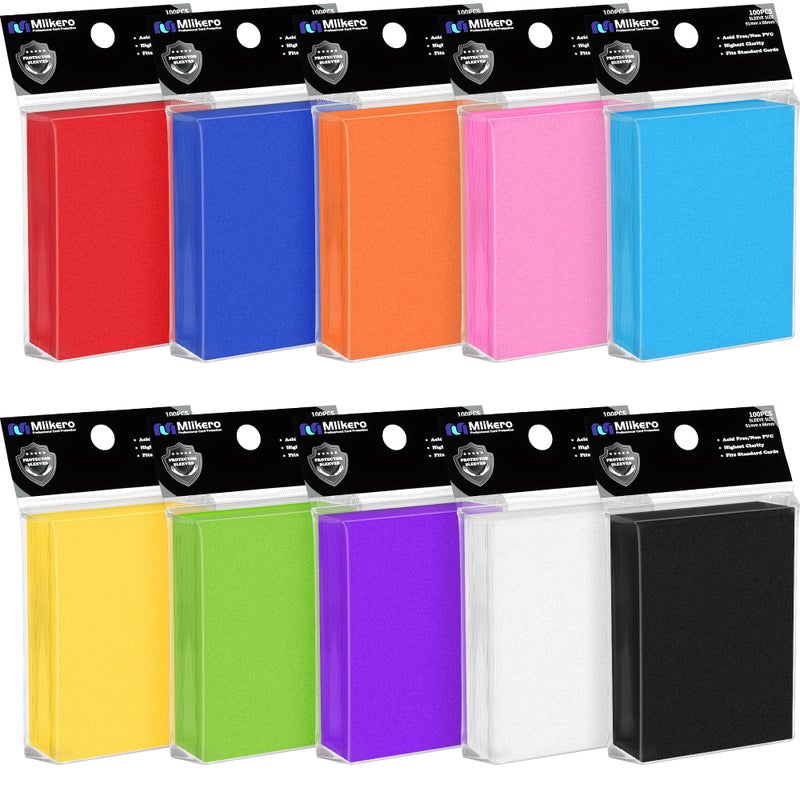 Mlikero 1000 Count Card Sleeves, Baseball Card Sleeves for Standard Cards, 10 Colors Trading Cards Sleeves Fit for MTG, Football Card, Sports Cards, Game Cards - Image 1