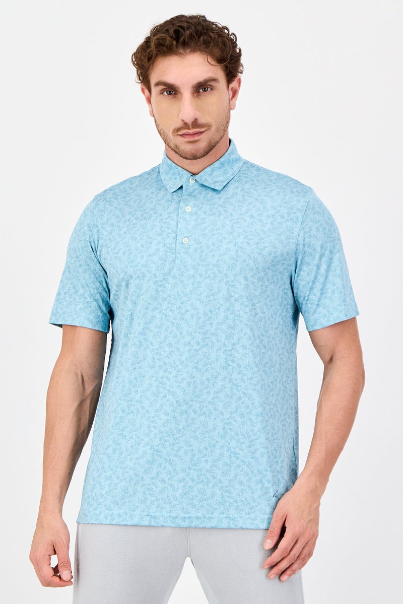 Greg Norman Men Sportswear Fit Short Sleeves Training Polo Shirt, Green - Image 1