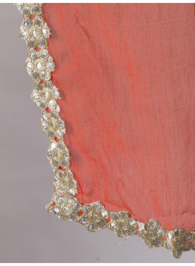 AKS Grey Gold Zari Work Lehenga Choli With Dupatta - Image 4
