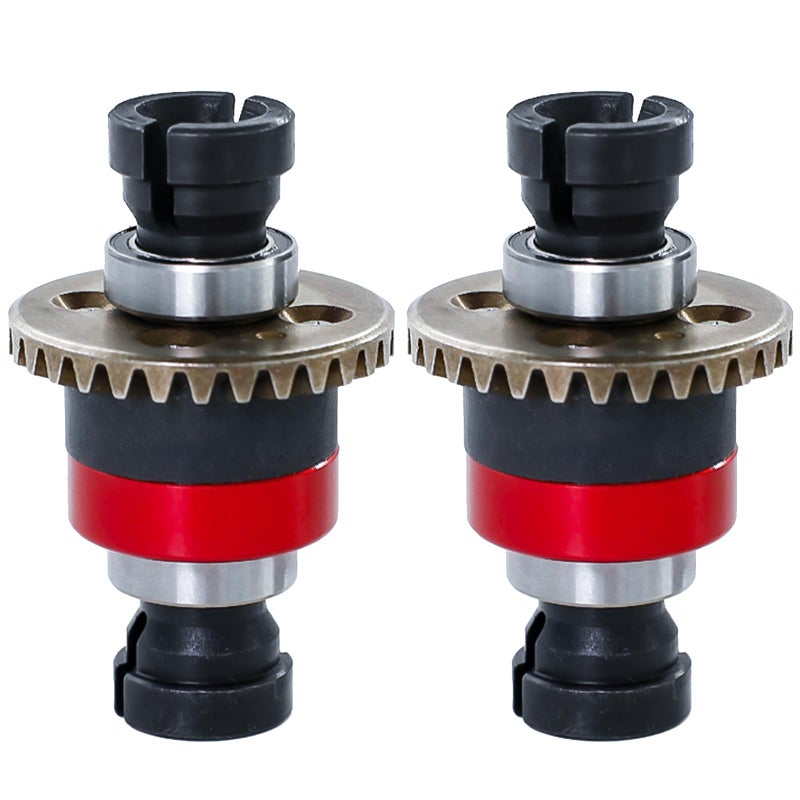 Qloi-LeUe Assembled Differential 30T 08Mod for ARRMA 118 Granite GROM Typhon GROM 114 Mojave GROM 112 Losi AWD RC Racecar RC Front Rear Universal Upgraded Metal Differential 2Pcs BlackRed - Image 3