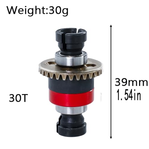 Qloi-LeUe Assembled Differential 30T 08Mod for ARRMA 118 Granite GROM Typhon GROM 114 Mojave GROM 112 Losi AWD RC Racecar RC Front Rear Universal Upgraded Metal Differential 2Pcs BlackRed - Image 5