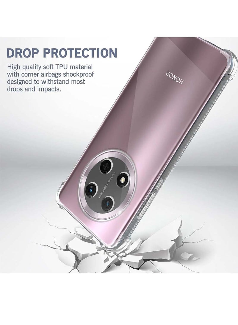 Wtech Honor X9c 5G 2024 / Honor Magic7 Lite 5G 2025 TPU Bumper Corners with Hard PC Case Cover - Clear - Image 2