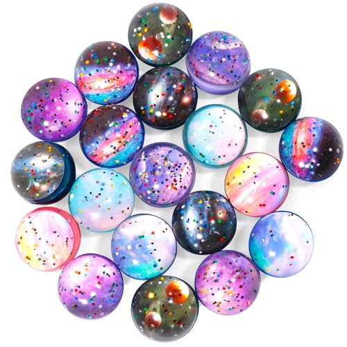 Pllieay 20PCS Space Bouncy Balls Bulk Birthday Party Favors for Kids 32mm Space Theme Bouncy Balls for Kids Party Favors Gift Bag Fillers Easter Pinata Stuffers Classroom Prizes and Pet Toys - Image 1