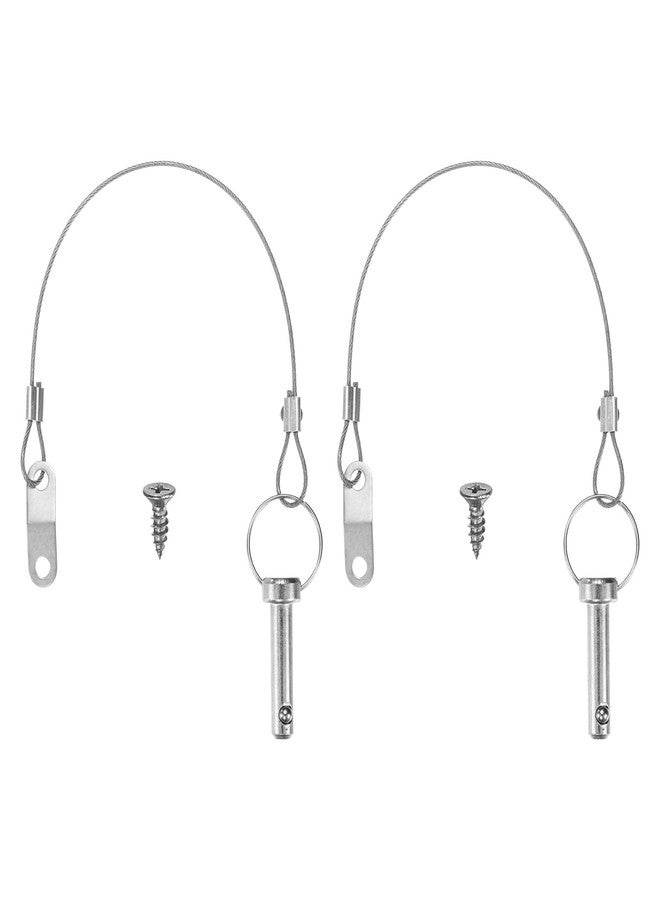 M METERXITY 2-Pack Quick Release Pins, 5/16"(8mm) Diameter, 1.1(27mm) Usage Length Bimini Top Pin W/Lanyard & Screws for Shipbuilding/Marine/Trailer, 1.7 (42mm) Long Hardware Pins - Image 1
