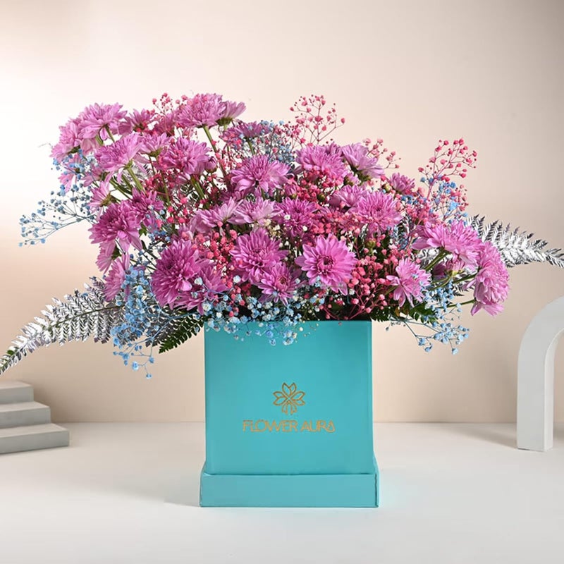 Floweraura FlowerAura Fresh Live Flower Bouquet of 6 Daisy Flowers In FA Box For Birthday Gift Anniversary Gift Wedding Gift Congratulations Gift Gift For Special Occasions Same Day Delivery  - Image 1