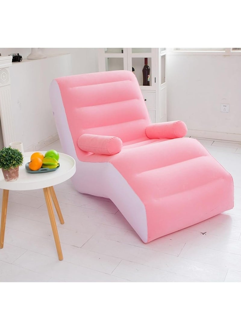 Generic - 140cm living room S-shaped inflatable sofa chair bed single person sofa ergonomics foldable lazy sofa home furniture - Image 1