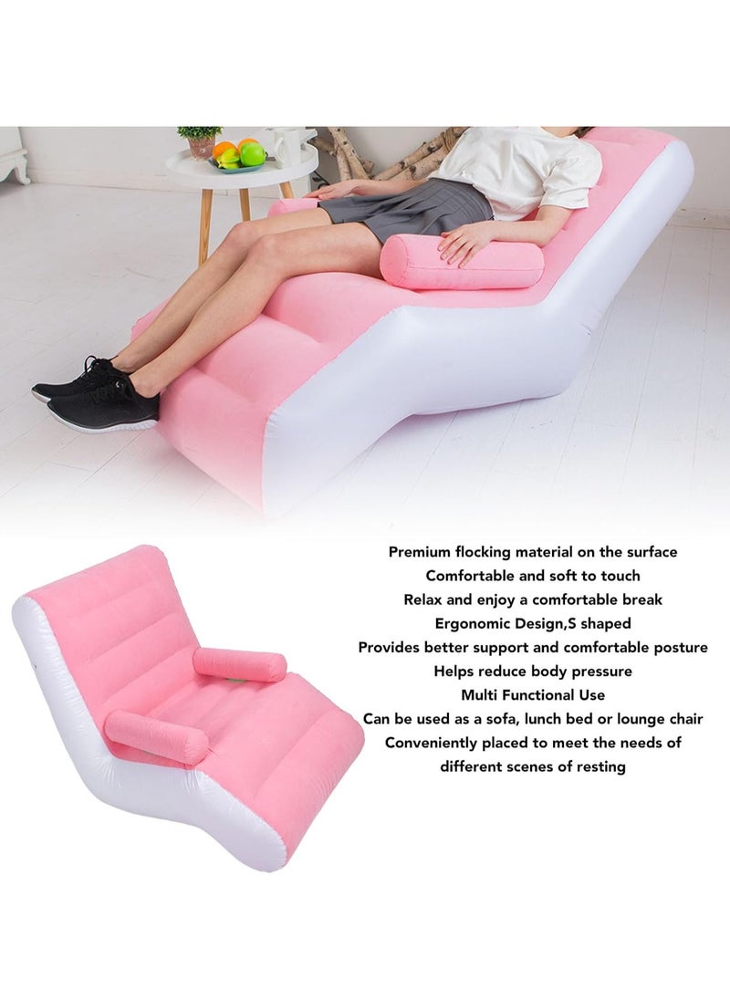 Generic - 140cm living room S-shaped inflatable sofa chair bed single person sofa ergonomics foldable lazy sofa home furniture - Image 1