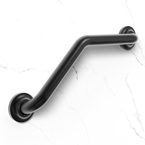 AmeriLuck Decorative Angled Grab Bar for Stud Mount, ADA Compliant 500lbs Loading Capacity, Stainless Steel (Matte Black, 16 inches) - Image 5