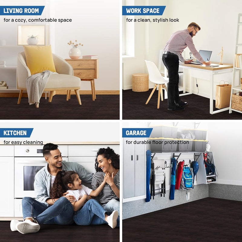 Yes4All حصائر EVA المتشابكة، بلاط أرضيات على شكل أحجية، padding أرضيات من الفوم مع حواف للأثاث، المساحات المنزلية، غرفة المعيشة، المرآب - Image 5