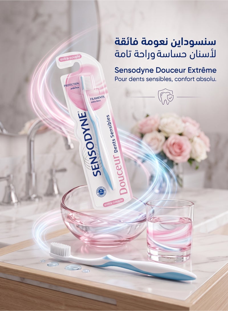 سنسوداين عرض مجمع – 3 × فرشاة أسنان Sensodyne DOUCEUR Extra Soft للأسنان الحساسة - Image 5