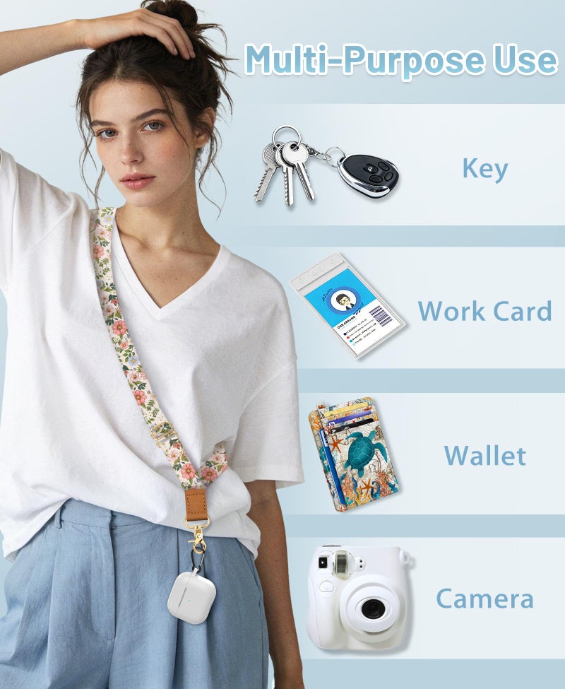 Yonlevres Flower Phone Lanyard Crossbody Strap, Floral Cell Phone Lanyards for around the Neck Wristlet Wrist Strap Adjustable for Keys Case Accessories Travel Essentials - Image 4