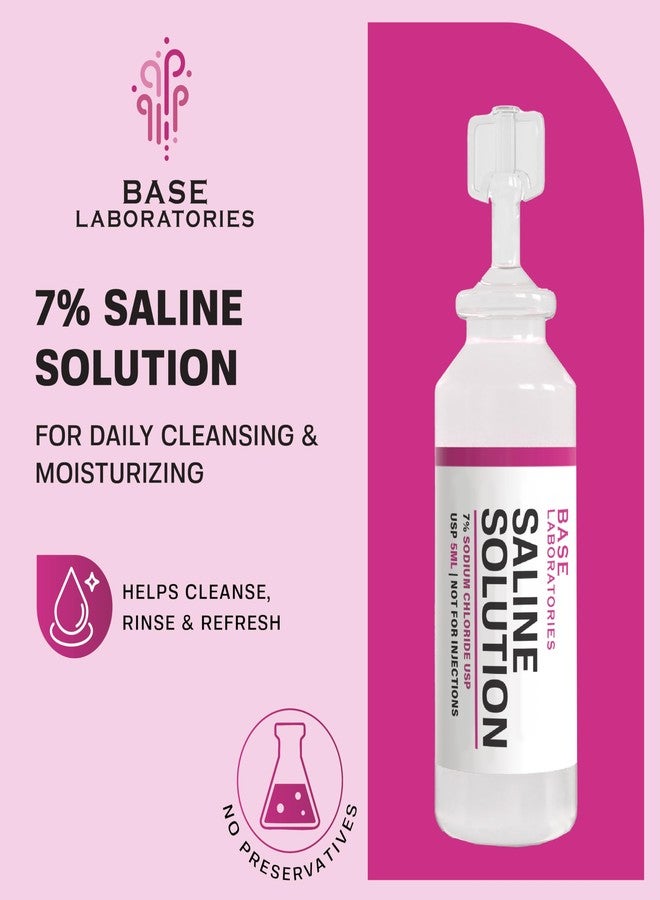 BASE LABORATORIES 7% Saline Solution Vials - Versatile 7% Sodium Chloride Saline Ampoules - Preservative Free Saline Solution Single use vials - USP Grade 25 Vials x 5ml Count - Image 2