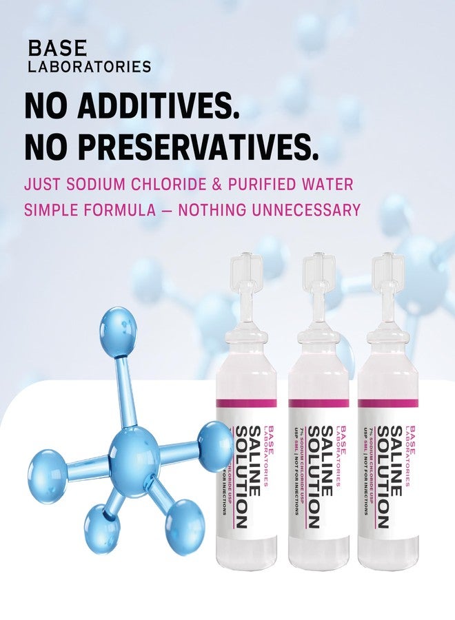 BASE LABORATORIES 7% Saline Solution Vials - Versatile 7% Sodium Chloride Saline Ampoules - Preservative Free Saline Solution Single use vials - USP Grade 25 Vials x 5ml Count - Image 5