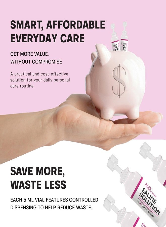 BASE LABORATORIES 7% Saline Solution Vials - Versatile 7% Sodium Chloride Saline Ampoules - Preservative Free Saline Solution Single use vials - USP Grade 25 Vials x 5ml Count - Image 4