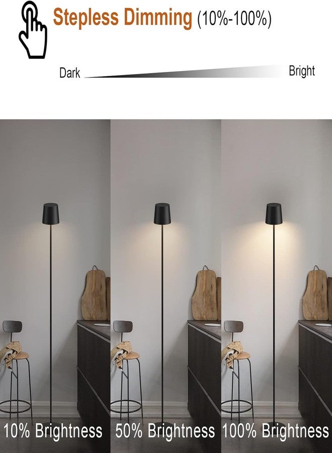 AMPLIN LED Floor Lamp with Touch Control, 3000K Warm White, Dimmable & Height Adjustable, USB Rechargeable, Cordless Standing Lamp for Indoor & Outdoor Use, Portable & Modern Design - Image 3